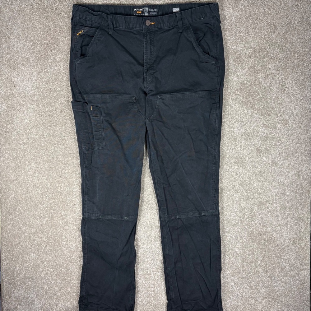 Ariat Rebar M4 Relaxed Straight Leg Lightweight Double Knee Mens 40x36 Black
